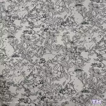 «Жаккардовые мокасины и панама в китайском стиле с изображением кролика, вишни, джунглей и животных».