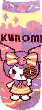 Жаккардовые носки с героями мультфильмов Sanrio Kuromi Donuts для взрослых и женщин JGS0813 [J s Planning] (22-24см)