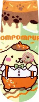 Жаккардовые носки с героями мультфильмов Sanrio Pompompurin Donuts для взрослых и женщин JGS0818 [J s Planning] (22-24см)