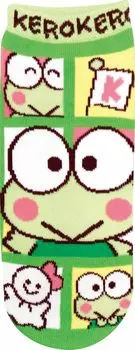 Жаккардовые носки с изображением персонажей Sanrio Kerokerokeroppi Tile для взрослых и женщин JGS0830 [J s Planning] (22-24см)