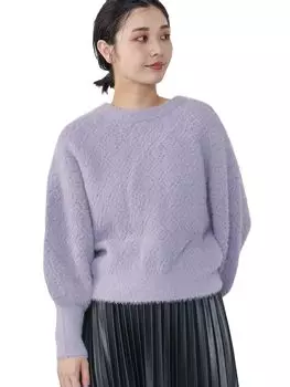 Жаккардовые топы 2WAY СВЕТЛО-ФИОЛЕТОВЫЙ ОДИН РАЗМЕР [Beams Heart] L/S Трикотаж/ромбы для женщин светло-фиолетовый