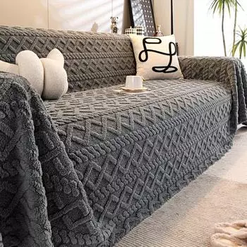 Жаккардовый бархатный чехол для дивана, тканевое полотенце, зимнее утолщенное плюшевое теплое покрывало для дивана, новая подушка, одеяло 180*130cm