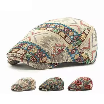 Жаккардовый берет, женская британская винтажная кепка, мужская кепка-форвард, кепка с козырьком красный