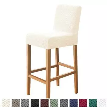 Жаккардовый чехол для барного стула с короткой спинкой, чехлы для сидений барного стула, чехлы для отелей, банкетов, столовых, чехол для стула небольшого размера, сплошной цвет