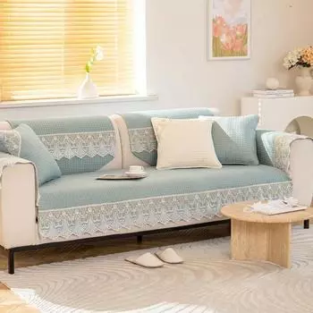 Жаккардовый чехол для дивана, хлопковая подушка для дивана для гостиной, новая нескользящая, простая однотонная универсальная подушка, чехол для дивана 70x70cm 1pcs