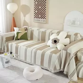 Жаккардовый чехол для дивана из синели, чехол для дивана для гостиной, геометрический узор, украшение для мебели, чехол, пылезащитное полотенце для дивана 180x130cm1pcs оранжевый