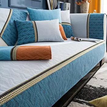 Жаккардовый чехол для дивана из синели, простой современный нескользящий чехол для дивана, четыре сезона, универсальный доступный роскошный стиль, чехол для подушки, ткань 70*70cm