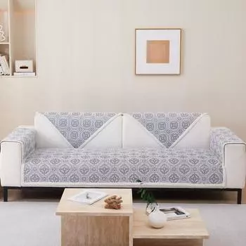 Жаккардовый чехол для дивана из синели, противоскользящий однотонный диван, полотенце, украшение для дома, универсальный для всех сезонов, диванная подушка 70x50cm 1pcs