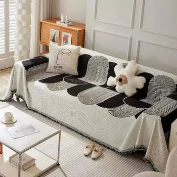 Жаккардовый чехол для дивана из синели, ткань, одеяло для дивана, полное покрытие, универсальный чехол для дивана, пыленепроницаемая диванная подушка с кисточкой 180x130cm