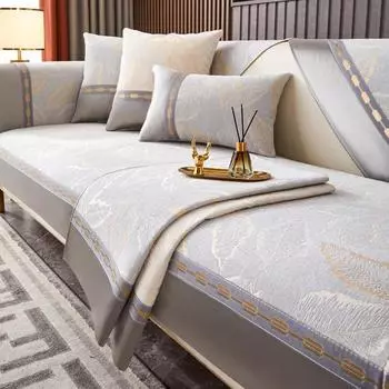 Жаккардовый чехол для дивана, противоскользящая износостойкая золотая нить, вышитый диван, полотенце, наволочка, коврик для дивана с 3D рисунком 70X70cm 1pcs