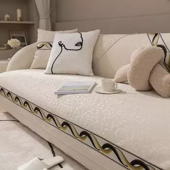 Жаккардовый чехол для дивана, толстые нескользящие чехлы, чехлы для дивана с волнистыми краями для гостиной, универсальный диван, коврик для полотенец, 1/2/3/4, декор 70x70cm 1pcs