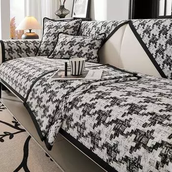 Жаккардовый чехол для дивана в британском стиле, Нескользящий мягкий утолщенный коврик для дивана для гостиной, коврик-полотенце L-образной формы, защитный чехол для дивана, домашний декор 70x70cm 1pcs