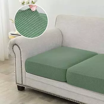 Жаккардовый чехол для подушки на сиденье дивана, флисовый чехол для дивана, эластичный моющийся съемный L-образный чехол для углового дивана для домашнего декора Normal Size1(S)-1pc
