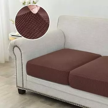 Жаккардовый чехол для подушки на сиденье дивана, флисовый чехол для дивана, эластичный моющийся съемный L-образный чехол для углового дивана для домашнего декора Normal Size1(S)-1pc