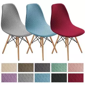 Жаккардовый чехол на стул, эластичный чехол для обеденного стула с короткой спинкой, пылезащитный чехол для дома, отеля, бара, мебели, протектор бежевый