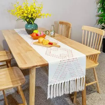 Жаккардовый хлопковый лен, столовый флаг, богемный длинная скатерть, коврик для стола, бахрома ручной работы, чехол для журнального столика, полотенце 35x45