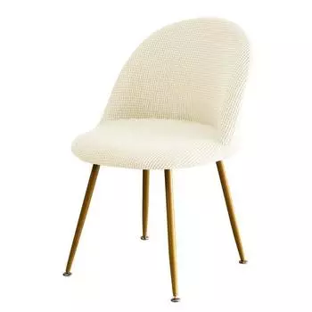 Жаккардовый изогнутый чехол на стул с короткой спинкой, флисовый спандекс, чехол для обеденного стула, эластичная защита сиденья для гостиной, офиса 1 Piece