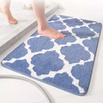 Жаккардовый коврик для ванной комнаты из кашемира с утолщением, нескользящие ковры для ванной, коврик для ванной, коврик для двери в душевую кабину, пена с эффектом памяти, 3D-подложка 400mm*600mm чёрный