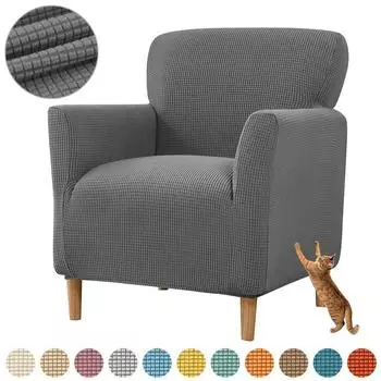 Жаккардовый маленький одиночный чехол для дивана, эластичные чехлы на кресла для гостиной, кухни, офиса, антигрязная моющаяся защита для стула, 1 шт. 1 Piece небесно-голубой