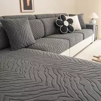 Жаккардовый нескользящий чехол для диванной подушки, утолщенный однотонный чехол для дивана в гостиную, 1/2/3/4-местный диван, защитные чехлы Backrest Cover S белый