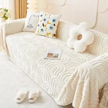 Жаккардовый плюшевый диван, интегрированный зимний плюшевый полный чехол для дивана, подушка, противоскользящий чехол для дивана, новая модель 180*130cm