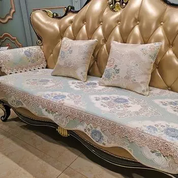 Жаккардовый противоскользящий чехол для дивана, европейская роскошная подушка для дивана, декор для гостиной, универсальный защитный чехол на четыре сезона, защитный чехол для дивана 50x60