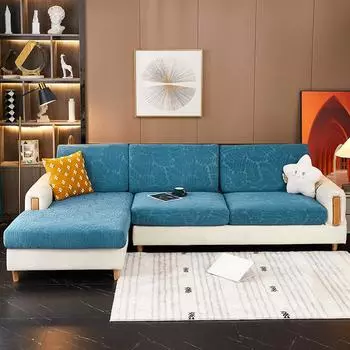 Жаккардовый толстый чехол для подушки на сиденье дивана, защита для мебели, угловые чехлы, эластичный однотонный чехол для дивана 1/2/3/4, сиденье 1 шт. 1pc Normal Size-1