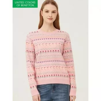 Жаккардовый трикотаж Benetton Duck Flower Bakp01411 PK/OS