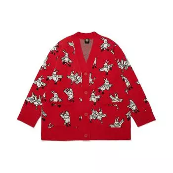 Жаккардовый трикотажный топ с рисунком кролика Li-Ning, женские топы Samba-Red AMBT024-1 XL