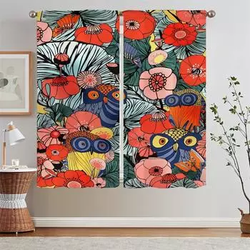 Жалюзи Art Pattern Спальня Затемняющие Шторы Салон 2 Недорогие Штуки Элегантные Шторы Для Комнаты в Гостиной Шторы Щупальца W50xH70cmx2pcs-CL