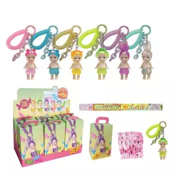 Жалюзи Boses Украшения для автомобиля Украшение для мобильного телефона Кукла аниме ручной работы, конфетный домик с коробкой-брелком + витрина D