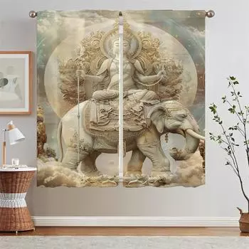 Жалюзи универсальные Бодхисаттва современное украшение для дома тюль в кухонных шторах шторы для спальни 2 шт. глухая перегородка W50xH70cmx2pcs-CL