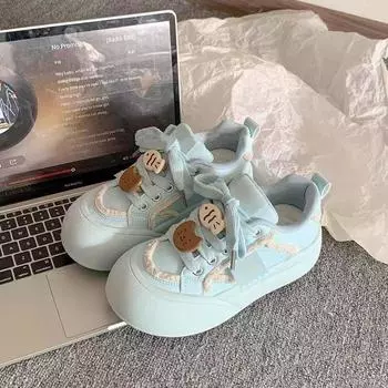 Zhao Ruth campus wind big head shoes round head thick baseplate shoes spring new niche versatile bread shoes 35