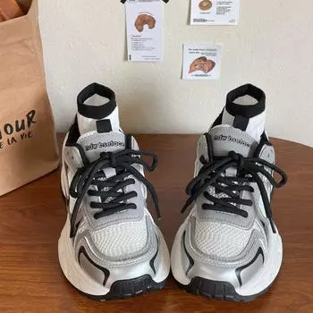 Zhao Ruth has the same thick-soled casual 2024 summer and autumn new muffin low-top fashion ultra-light dad versatile women s shoes tide 35 серебряный