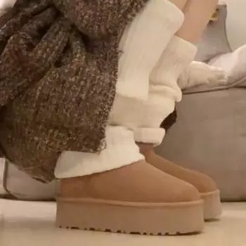 Zhao Ruth heel height 5 cm thick-soled snow boots women s new versatile non-slip velvet thermal cotton shoes 35