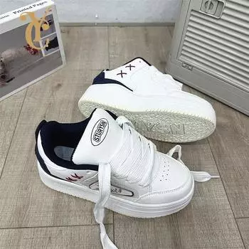 Zhao Ruth niche design board shoes ins super fire thick sole versatile sports leisure moral training little white shoes children 35 [Strength Factory - Undertake Foreign Trade] белый