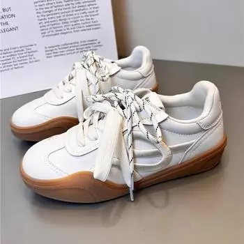 Zhao Zhaoyi те же красные немецкие кроссовки женские 2025 ранняя весна новые кожаные вышитые повседневные спортивные туфли на платформе обувь для скейтбординга 35 серебряный