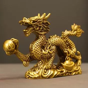 Zhaocai All Copper Brass Golden Ingots Dragon Decorations Longteng Four Seas Decoration Crafts Shop Office Decoration