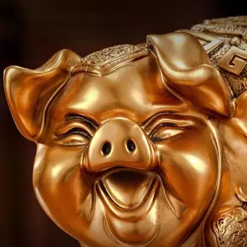 Zhaocai Golden Pig Счастливая свинья Сбережения Банка Хранение Зодиак Нафу Поделки Открытие Гостиной Подарки В Китайском Стиле