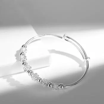 Zhaocai шесть цветов белый медный серебряный браслет для женщин транспортный цветок пуш-пульный браслет серебряные украшения подарок на день рождения Adjustable size