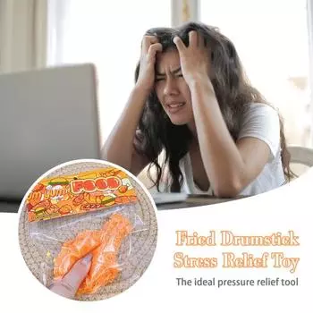 Жареная голень, сжимающая игрушка-непоседа, медленный отскок, облегчение стресса, тревоги, детей, подростков, взрослых, мини-куриная ножка, хлюпает, сенсорная игрушка
