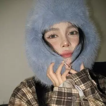 Жареная курица теплая толстая плюшевая шапка Lei Feng женская зимняя защита ушей холодная лыжная шапка северо-восточная холодная велосипедная шапка прилив M55-59cm