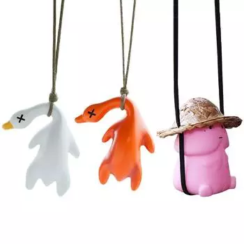 Жареная утка, автомобильные подвесные украшения, креативные аксессуары для зеркал заднего вида автомобиля B