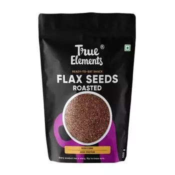 Жареные семена льна 500 г от True Elements - Семена льна для роста волос | Семена Alsi | Съедобные семена | Суперпродукт, богатый клетчаткой и белком | Диетическое питание