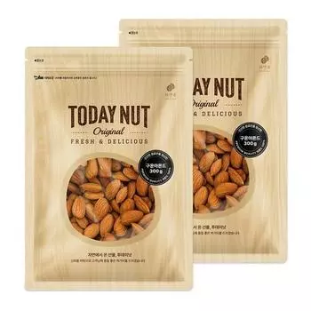 Жареный миндаль Today Nut, 300 г, 2 шт., корейские орехи