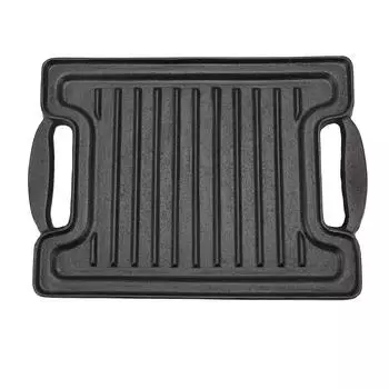 Жарочная пластина для барбекю, чугунная, прямоугольная, равномерно нагревающаяся, для мяса, морепродуктов, овощей