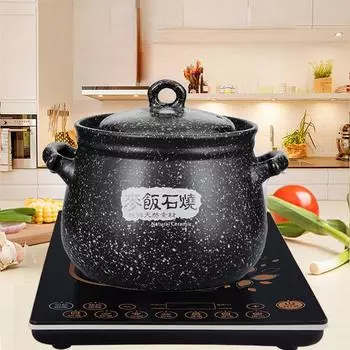 Жаропрочная керамическая кастрюля для супа, домашняя пшеничная рисовая каменная кастрюля для открытого огня, горшок для супа из глины и песка, каменная кастрюля большой емкости