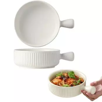 Жаропрочная керамическая миска для выпечки с ручкой Формы для выпечки Фарфоровые сервировочные горшочки Хлопья зелёный