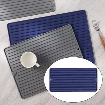 Жаропрочная посуда, ложка, коврик для обеденного стола, силиконовый горшок для кухни, гаража, отеля small blue