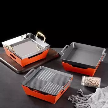 Жаропрочная тарелка для запекания лобстера и говядины Жаропрочная тарелка для стейков Сковорода для сохранения тепла Сковорода для запекания морепродуктов Корейский гриль для рыбы Новая духовка